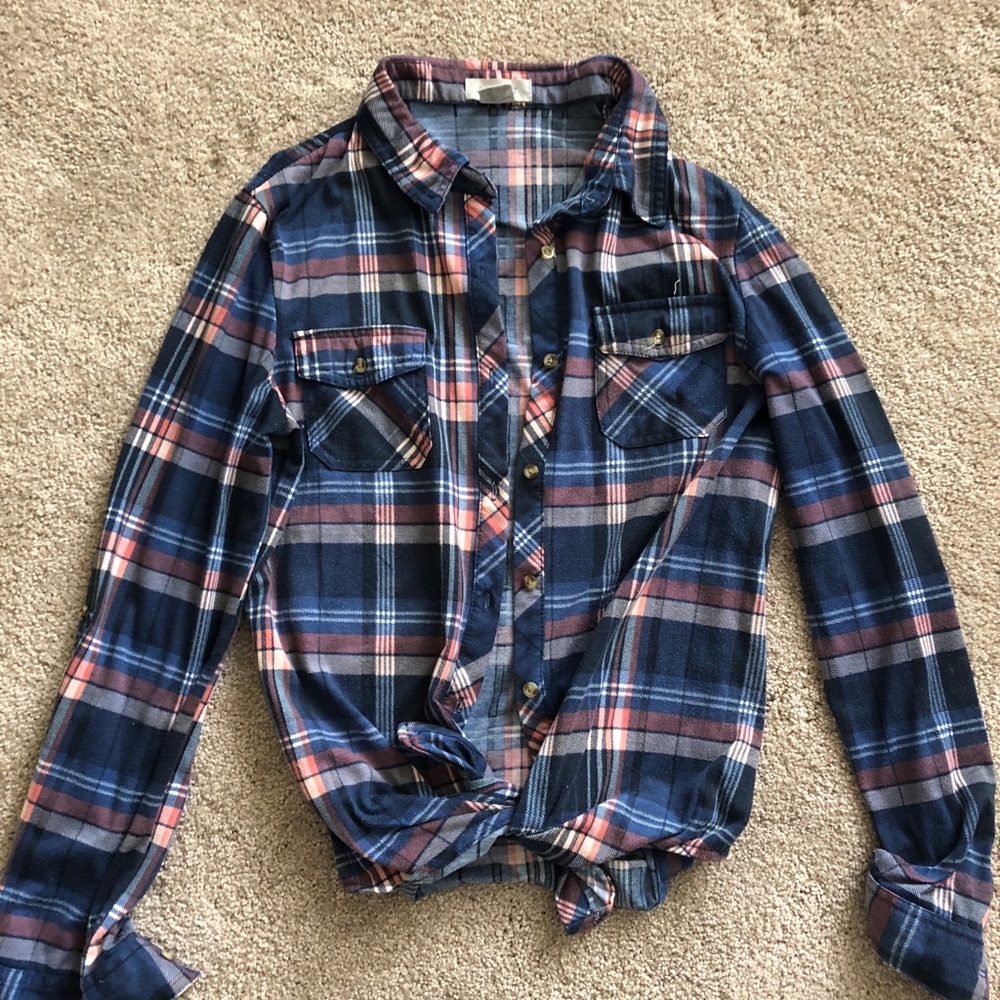 Blue and pink flannel
